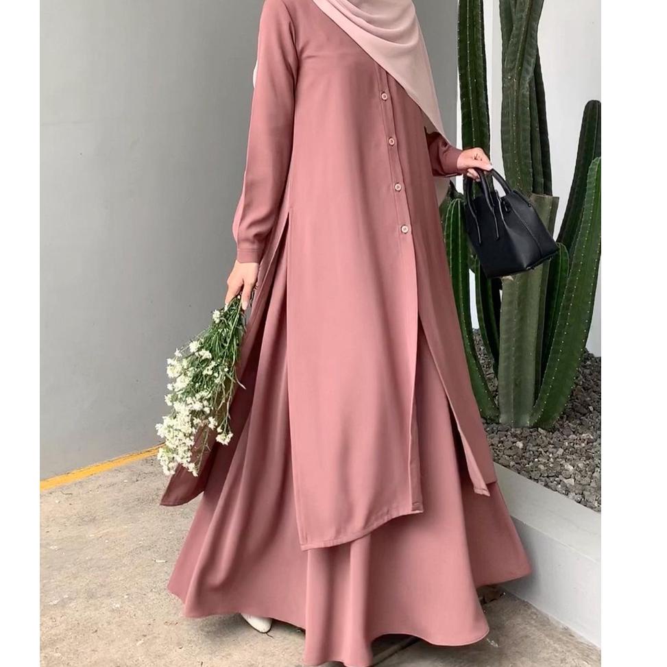 READY Syahila Setelan Wanita Rok Tunik One Set Terbaru 2021 / Baju Wanita Muslim