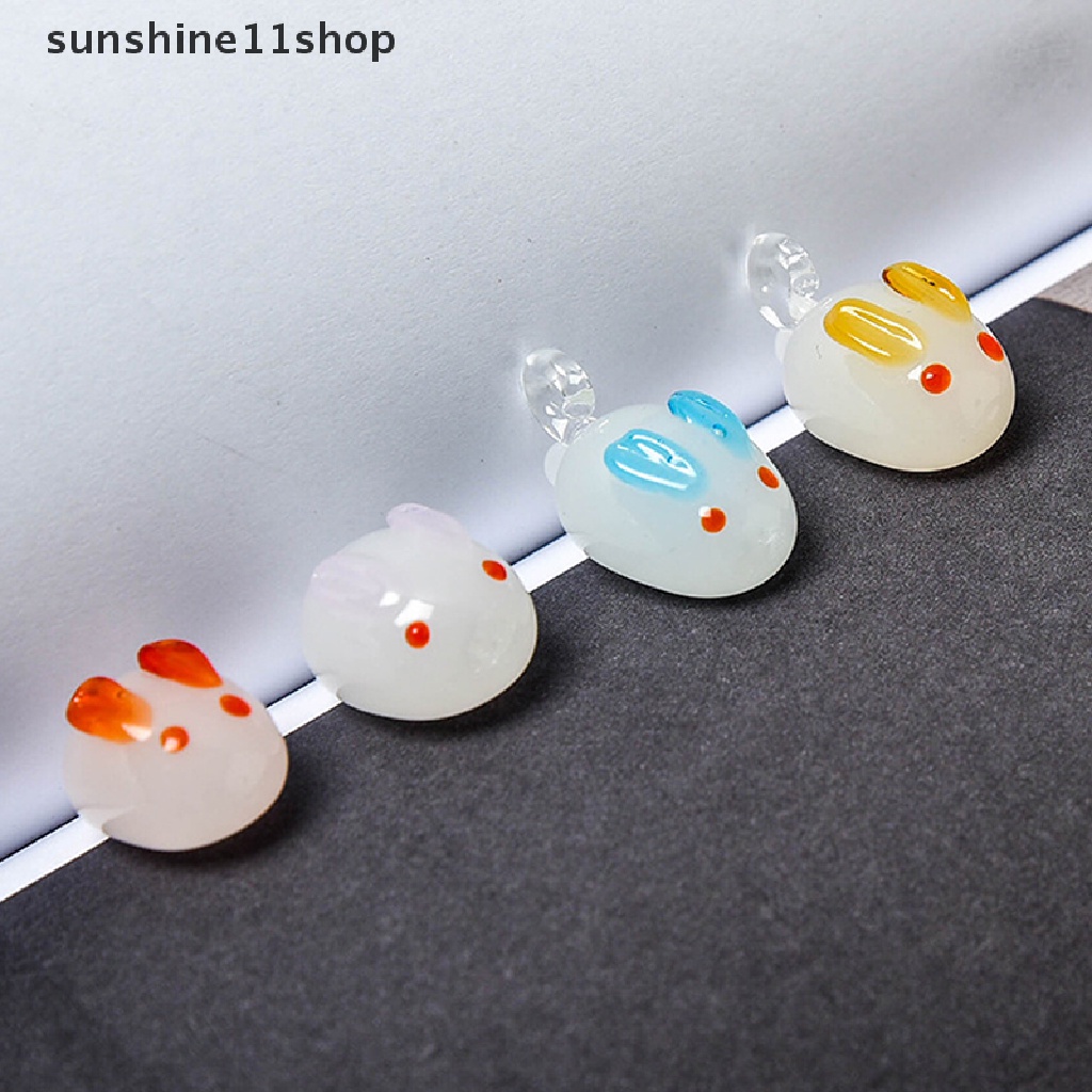 Sho 5pcs Manik-Manik Longgar Kaca Lampwork Bentuk Kelinci Handmade Untuk Membuat Perhiasan Temuan Kerajinan DIY N