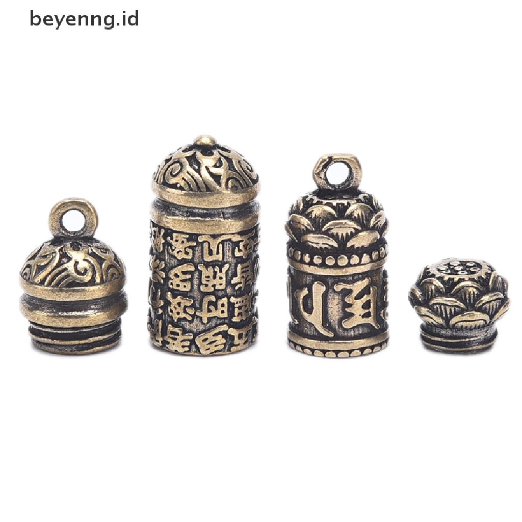 Beyen Berongga Kuningan Sutra Buddha Silinder Liontin Gantungan Kunci Kalung Perhiasan Pill Box ID