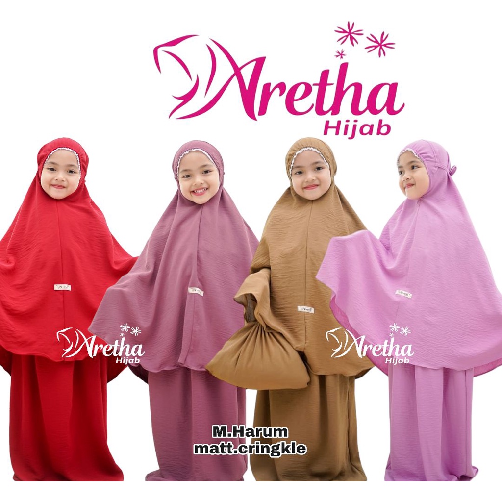 MUKENA ANAK CRINKLE HARUM / MUKENA HARUM / MUKENA CRINGKLE CRINGKEL ORI ARETHA HIJAB