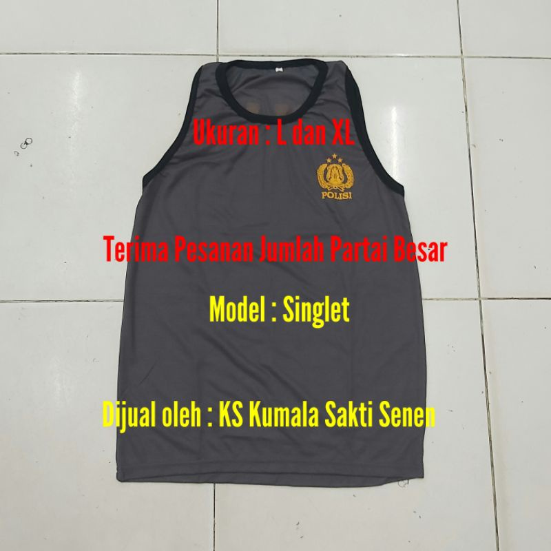 Kaos Polisi Coklat Singlet Polri | Baju Dalaman Polisi Polri