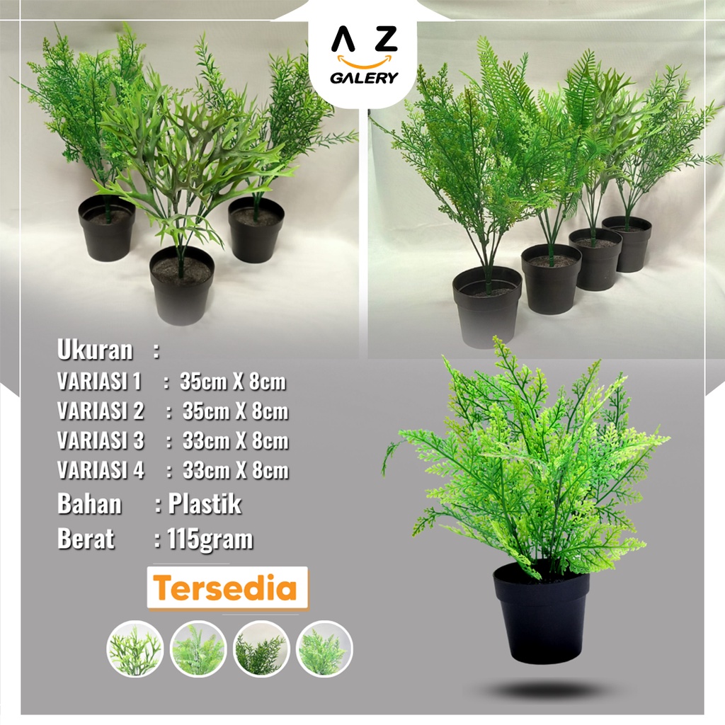 Tanaman Hias Plastik Pot Bunga Ornamen Pajangan Rumah Dekorasi Daun Hias Pot Bonsai Artificial Flower Azgalery PBP44