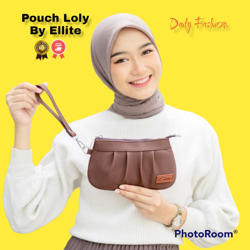 READY STOK POUCH MAKE UP / DOMPET WANITA / POUCH LOLY BY ELLITE BIRU TSABITA BAHAN CHOCOLY ANTI AIR WATERPROOF PREMIUM DOMPET MURAH BERKUALITAS POUCH CANTIK TERBARU MUAT HANDPHONE