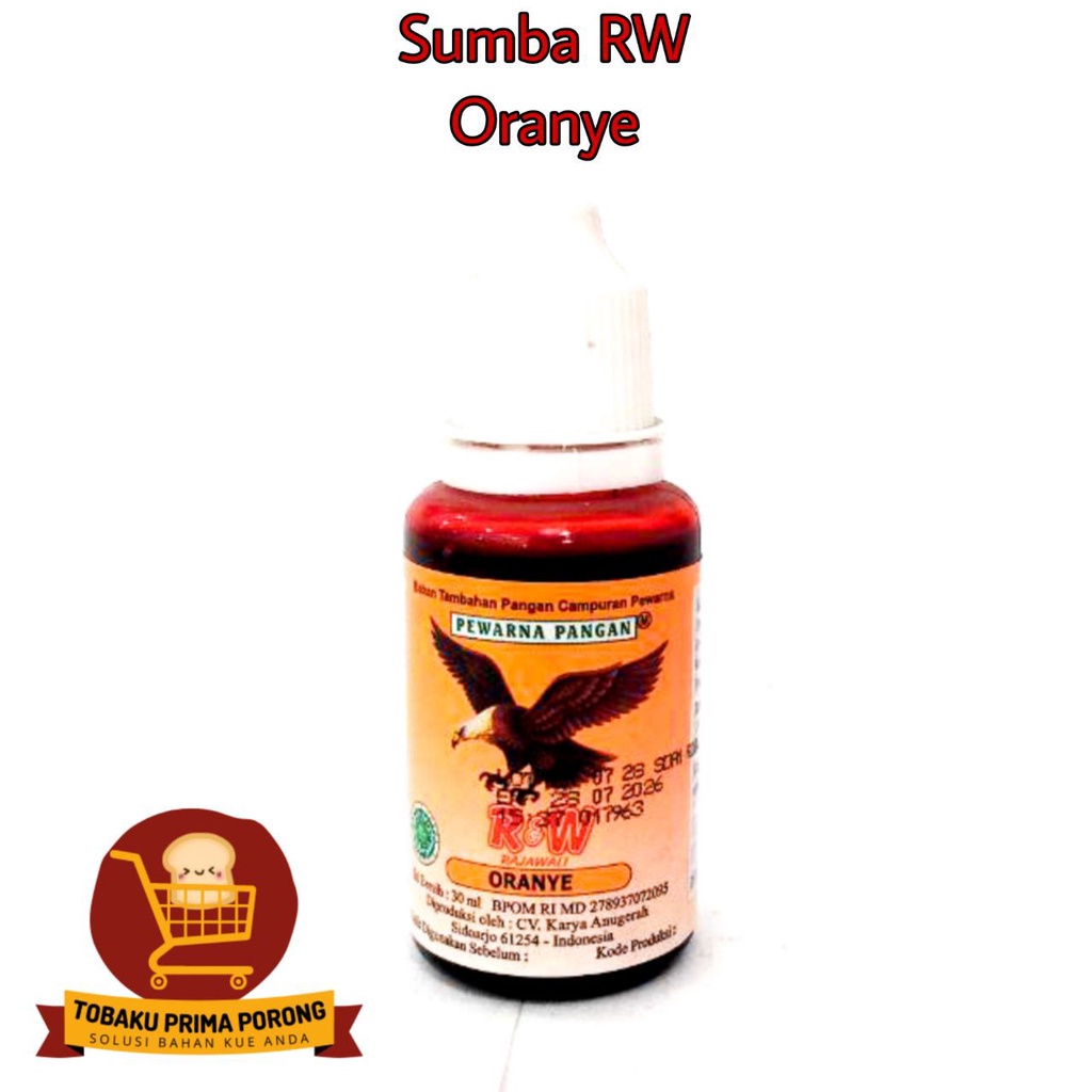 

PEWARNA MAKANAN RAJAWALI 30 ML / PEWARNA RAJAWALI - ORANGE RW