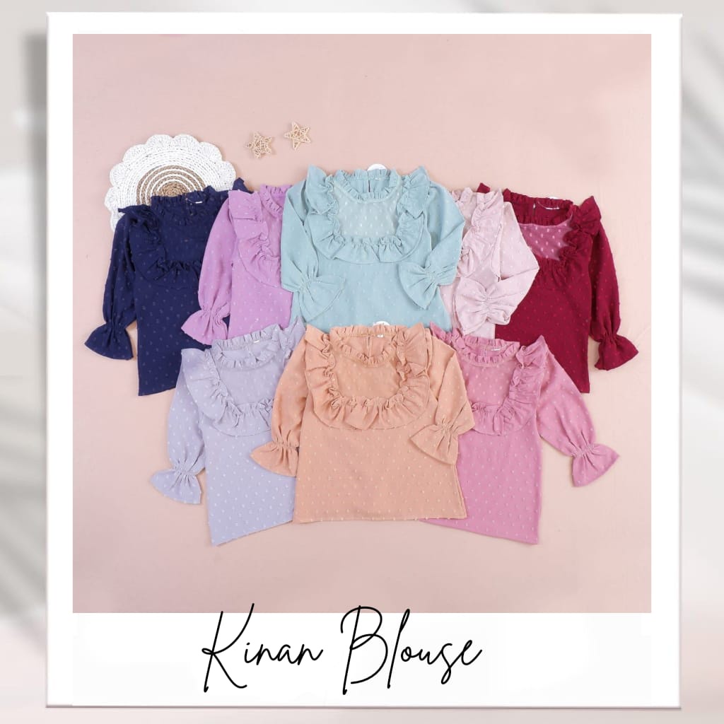 KINAN BLOUSE FASHION PAKAIAN ATASAN ANAK PEREMPUAN TILE DOT 23456TH