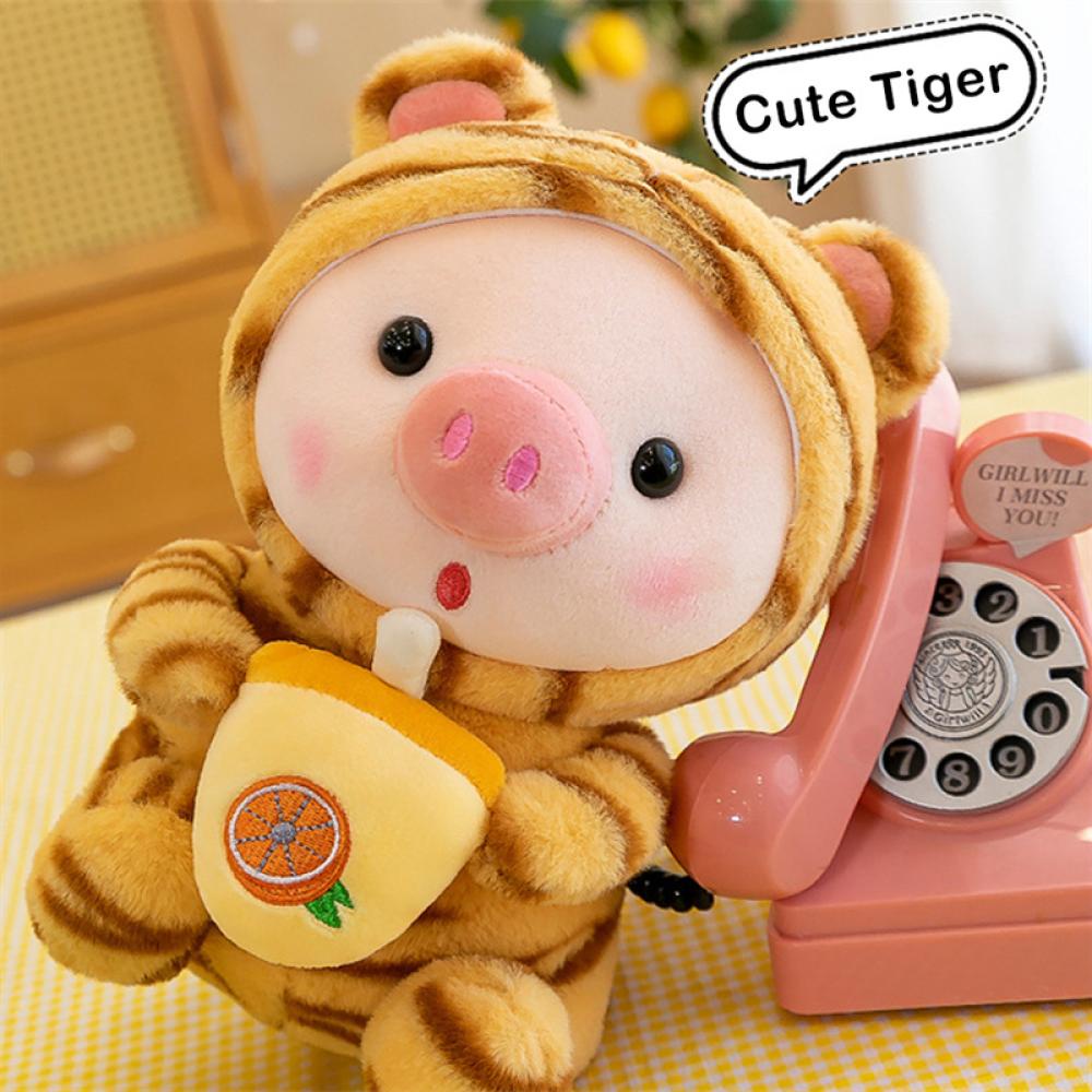 Timekey 25cm Pink Pig Mainan Mewah Cosplay Unicorn Kodok Tiger Bunny Cuddly Plushie Baby Appease Doll Ulang Tahun Dekorasi Rumah Untuk Anak Kids B3K8