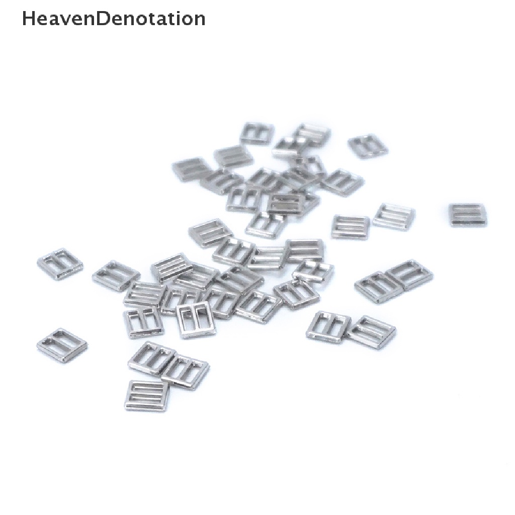 [HeavenDenotation] 10pcs 4mm Metal Buckle Dekorasi Gesper Mini Rectangle Button Buckle DIY Access HDV