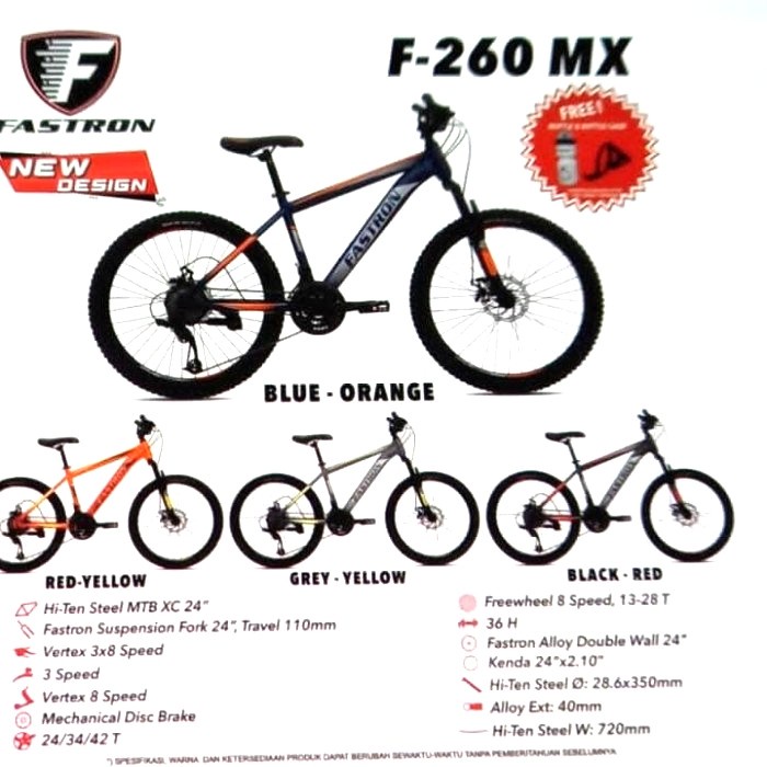 Sepeda Gunung Mtb 24 Inch Fastron F 260 New 21 Speed #Original