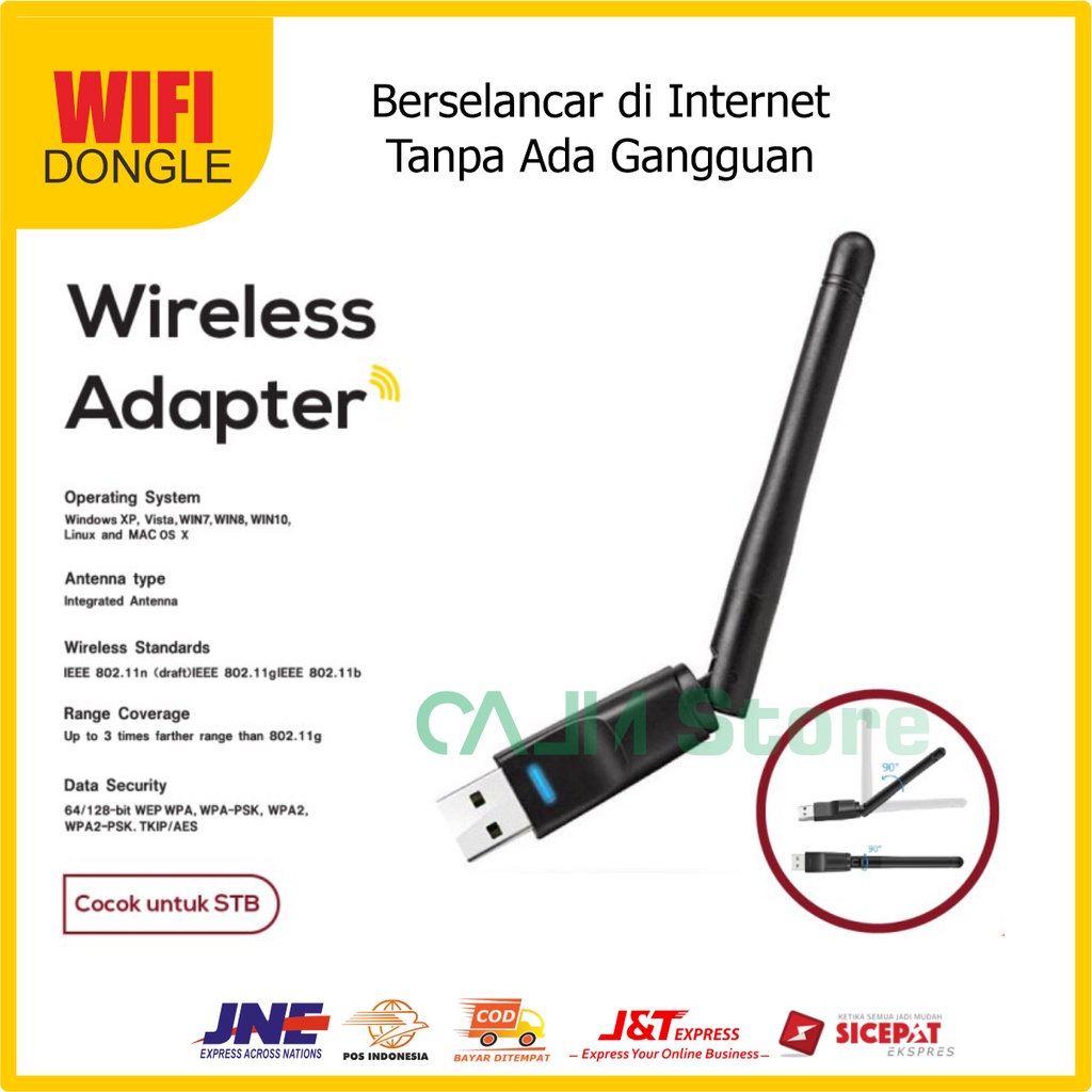 Wifi Dongle Terbaik Murah HD Portable Strong USB untuk Laptop PC STB Set Top Box