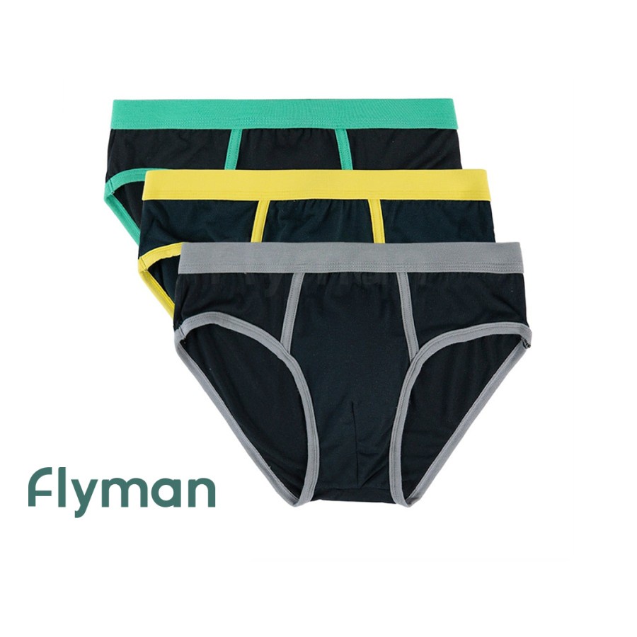 Flyman Celana Dalam Pria Colorful Brief 3 Pcs FM 3107 good quality