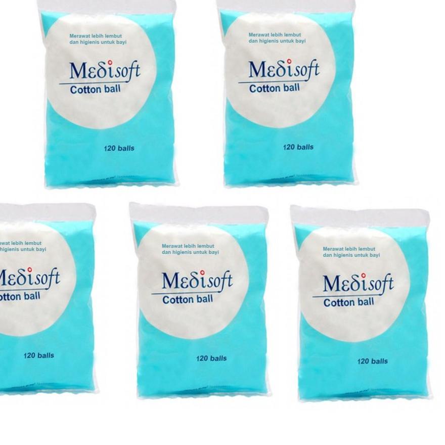 12.12 HARGA GROSIR Medisoft Cotton Ball isi 6 pack / Kapas Bulat Bayi 