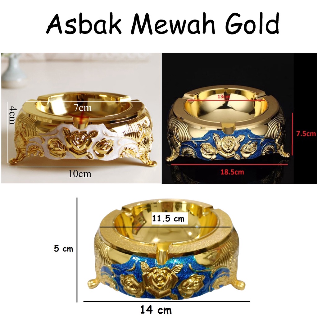 Asbak Rokok Gold Mewah/Asbak Rokok Gold Plus Tusuk Gigi