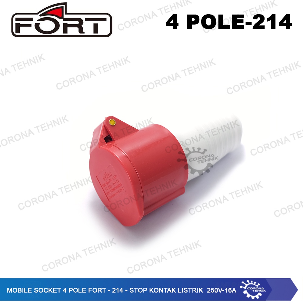 FORT - 214 - Stop Kontak Listrik 250V - 16A Mobile Socket 4 Pole