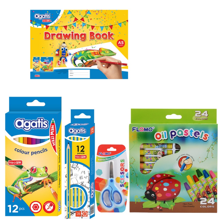 

PAKET KREATIF MEWARNAI PAUD / TK - Pensil Warna si 12 pcs / Crayon OIl Pastel