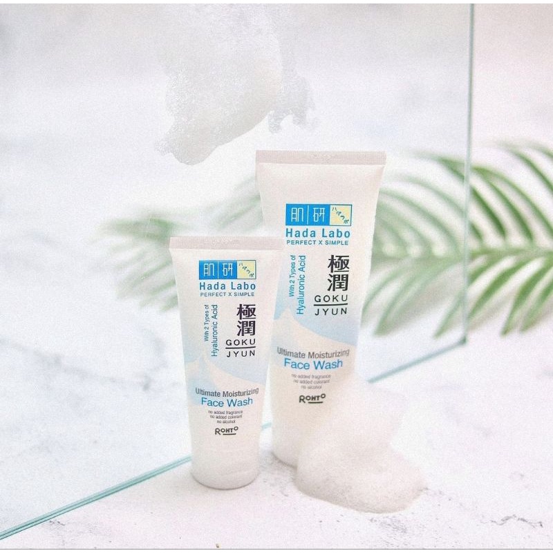 Hada Labo Gokujyun Ultimate Moisturizing Face Wash 50 &amp; 100 gr - Sabun Pembersih Wajah