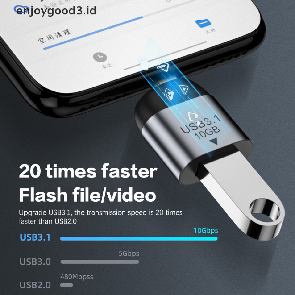 【 Rready Stock 】 USB Type C to USB 3.1 Adapter OTG Fast Data Transfer Male Female Converter USB3.1 10Gbps Charging Data High Speed Transfer Connector （ ID ）