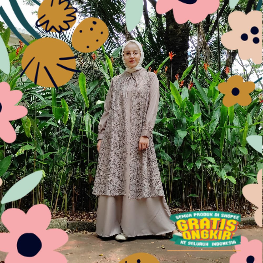 Gamis JUMBO Set Inner dan Outer 2 in 1 Brukat Mix Toyobo Gamis Party Premium Gamis Pesta Gamis Konda