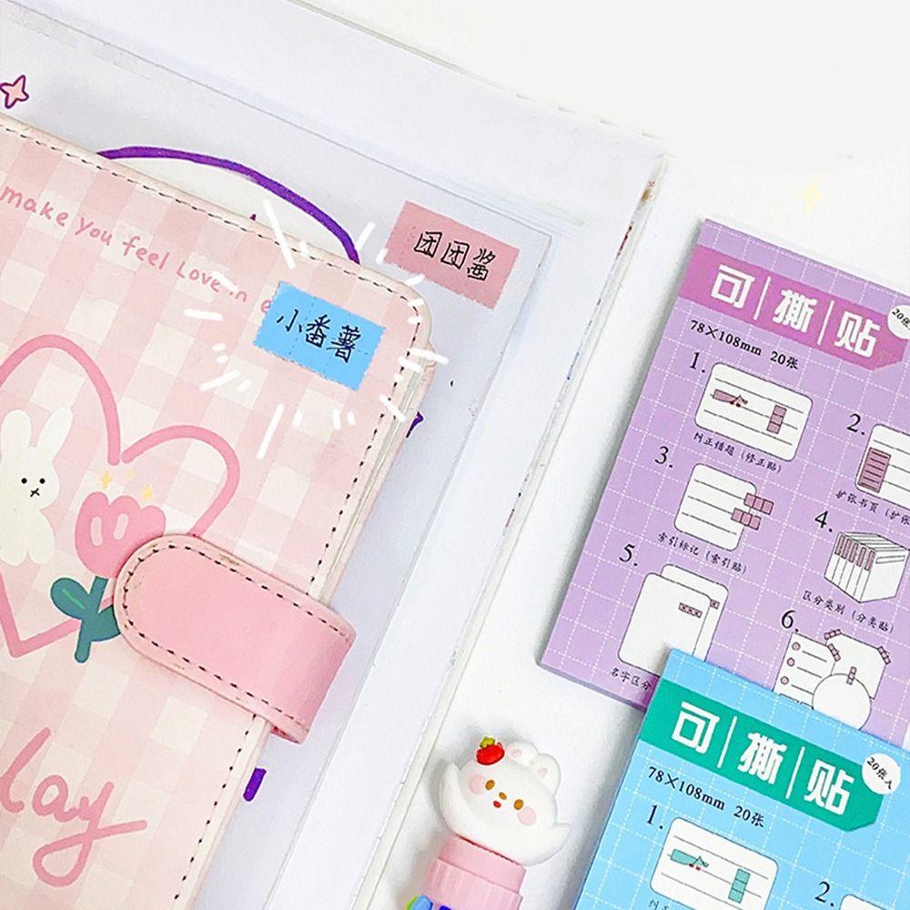 Mxbeauty Tearable Posted It Sticky Notes Kreatif 7warna Keypoints Tag Label Bookmark Tagging Stiker Label Baca Index Memo Pad