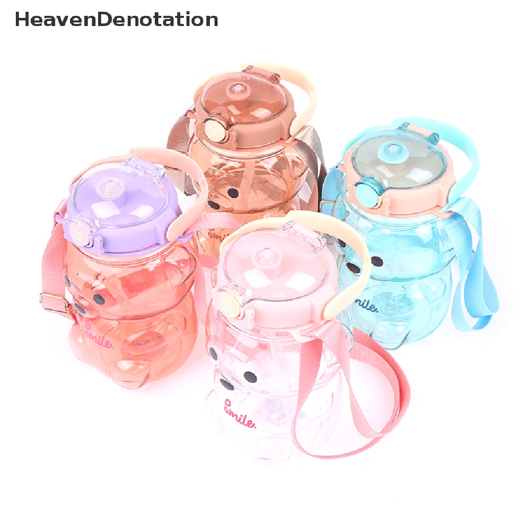 [HeavenDenotation] 1000ml Kapasitas Besar Kartun Beruang Plastik Sippy Cup Botol Air Anak HDV