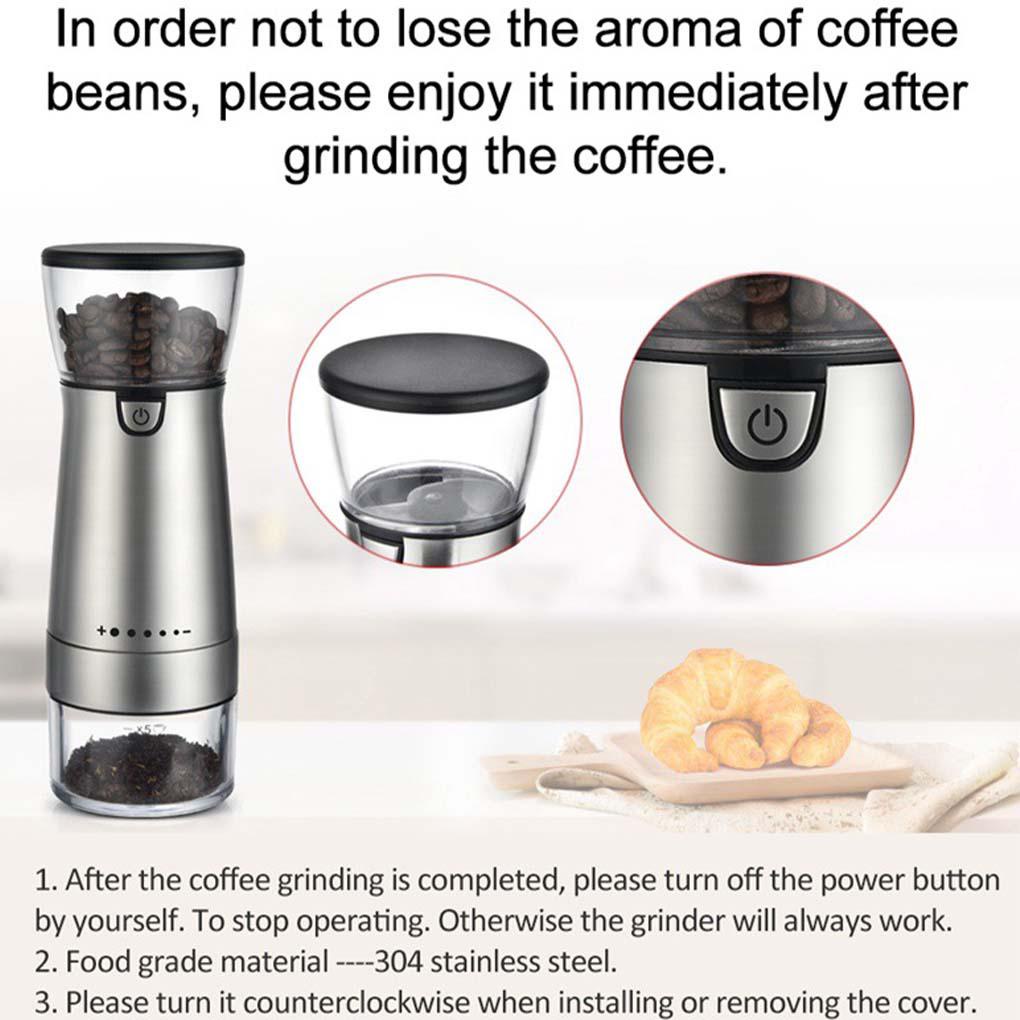 Coffee Grinder USB Elektrik Pepper Mill Portable Adjustable Bean Handheld Mesin Penggiling Kopi