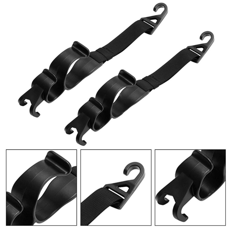 2pcs Car Back Seat Hook Multi-Fungsi Sandaran Kepala Kursi Belakang Kait Gantung Payung Holder Kursi Punggung Penyimpanan Organizer Auto Interior Aksesoris