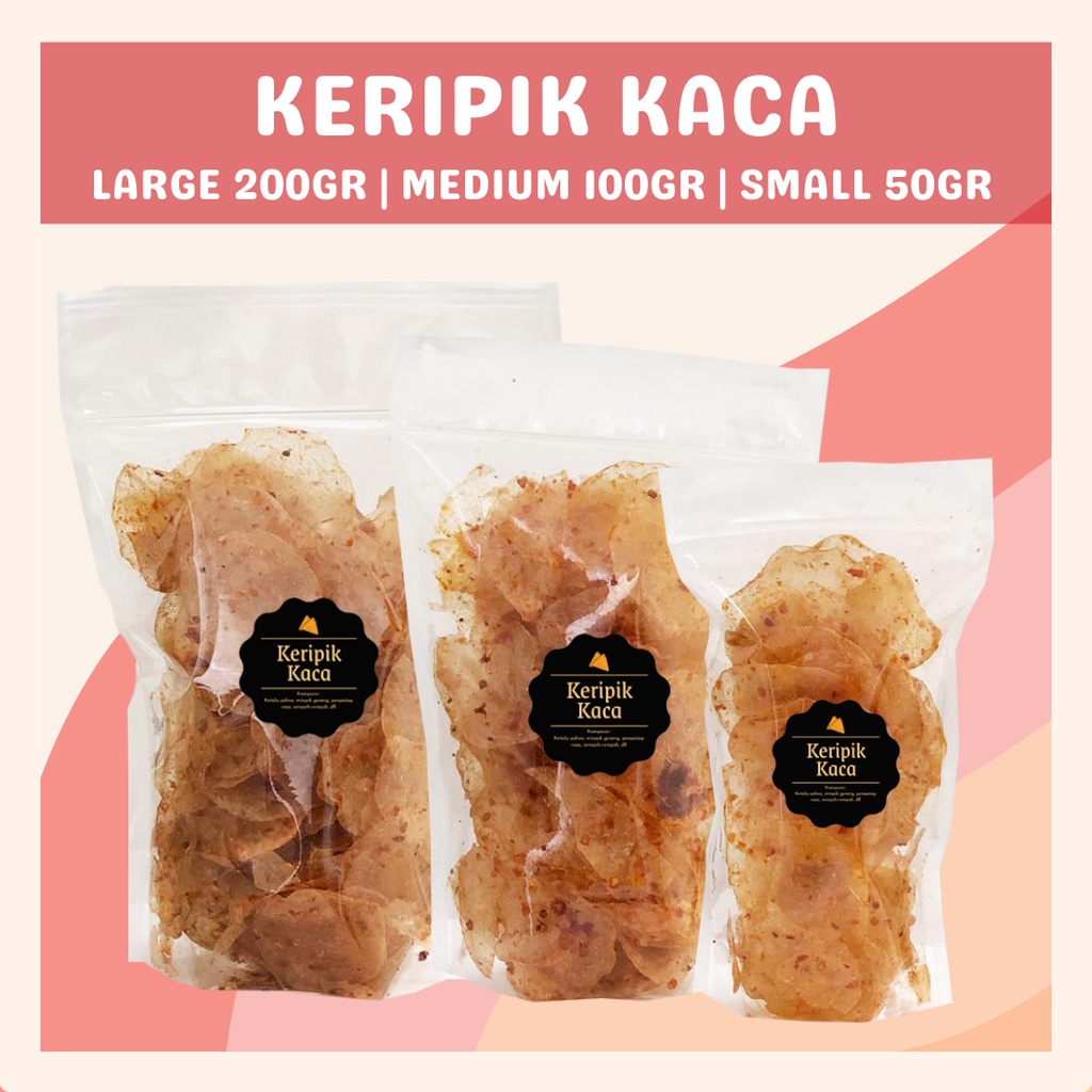 [DELISH SNACKS] Keripik Kaca Asin / Pedas (S) 50gr / Snack Cemilan Makanan Ringan / Camilan Enak Gurih