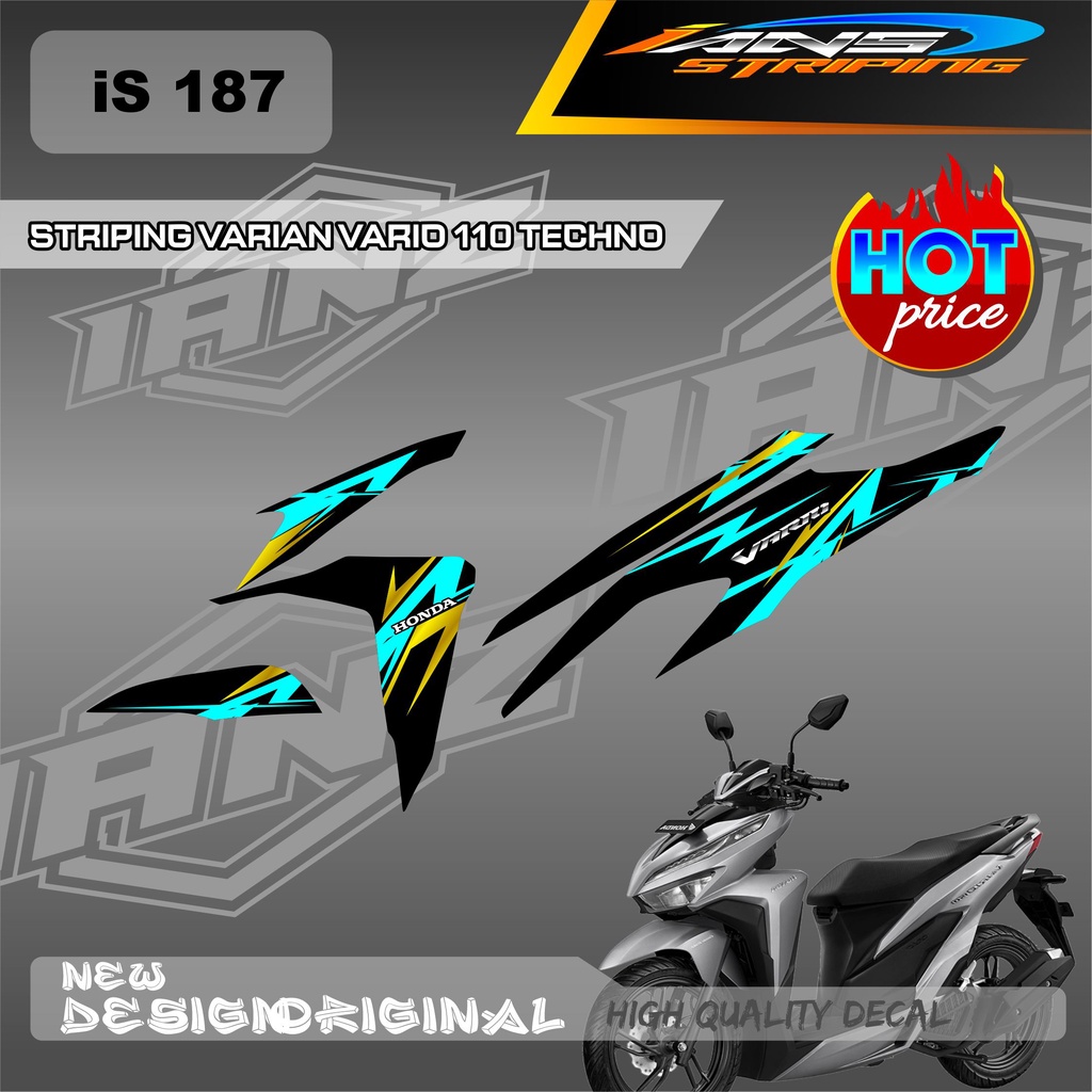 DECAL VARIO STRIPING 110 OLD / HONDA VARIO LIST DECAL BODY SEMI FULL / STIKER KERETA VARIO TECHNO IS187