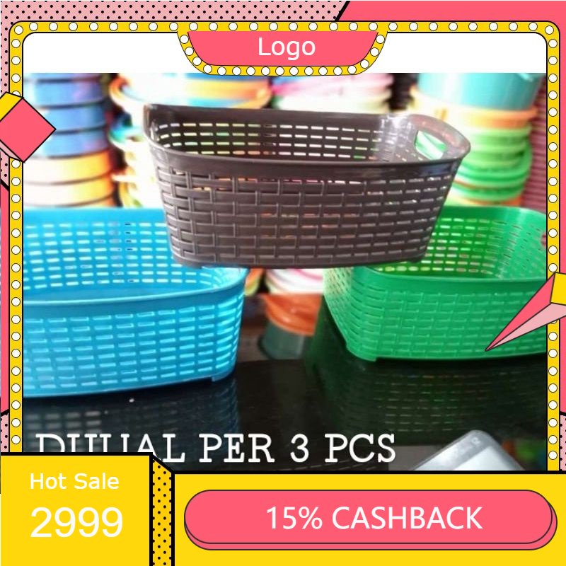 PROMO 3PCS KERANJANG MINI SL / KERANJANG SAYUR MINI/ KERANJANG BUAH/ WADAH SERBAGUNA/ TEMPAT BUAH BU