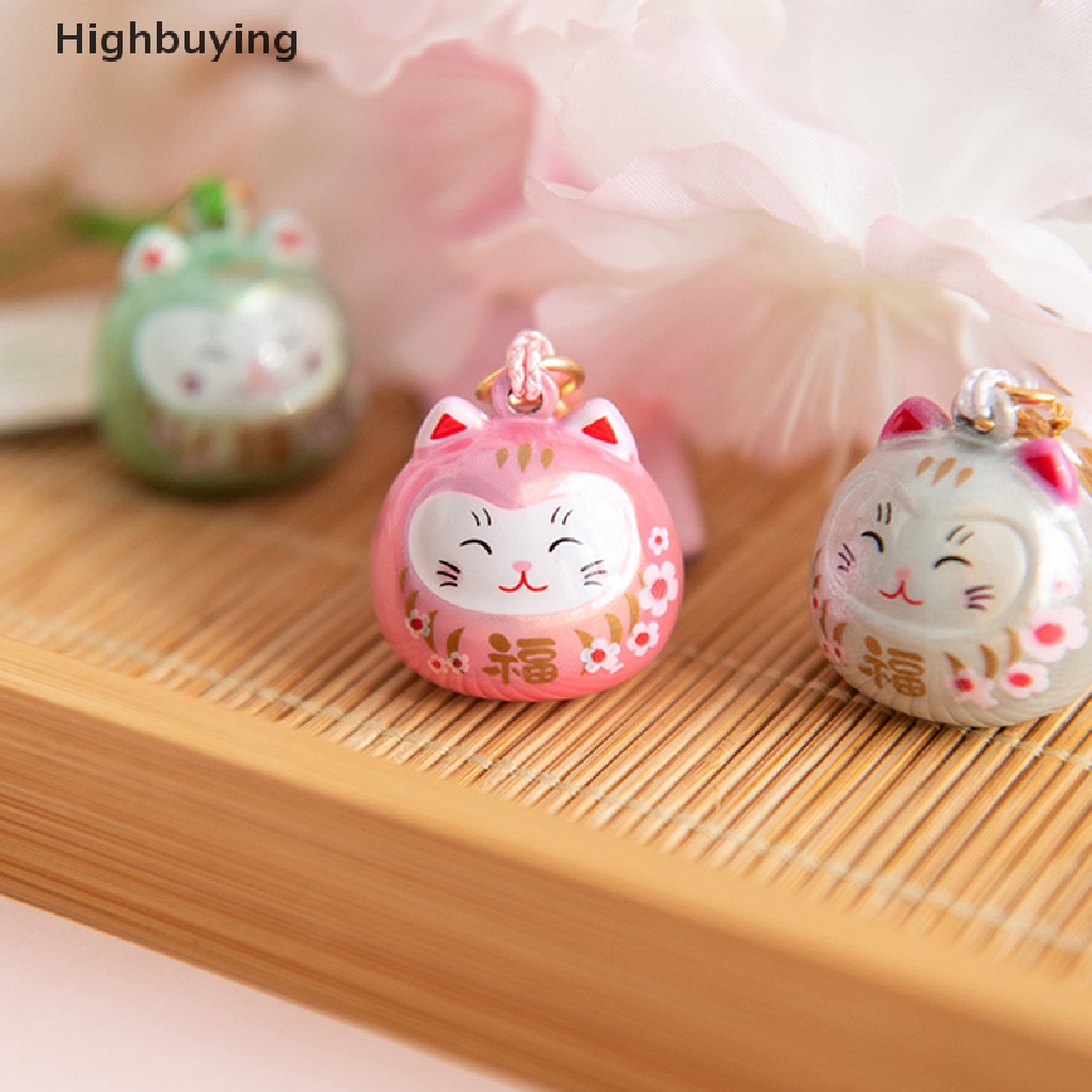 Hbid Lucu Kartun Kucing Beruntung Bell Kerajinan Ornamen Hewan Kecil Gantungan Kunci Siswa Ransel Liontin Kreatif Dekorasi Lucky Key Ring Glory