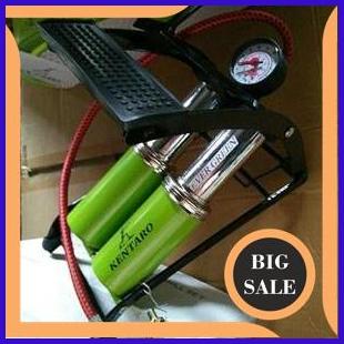 perkakas POMPA KAKI INJAK 2 TABUNG FOOT PUMP plus METER SERBAGUNA Alat Pompa Isi Angin Ban