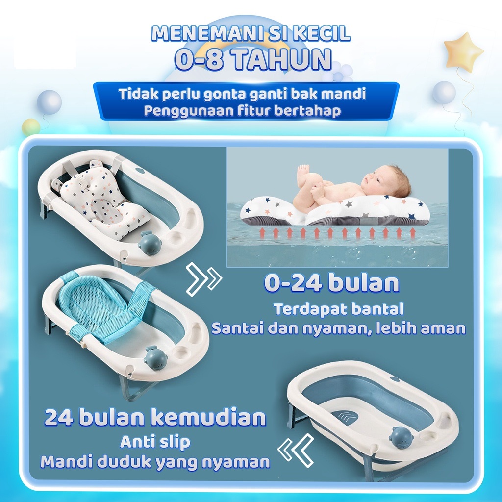 BATHTUB BABY/ PREMIUM CLASS/Bak Mandi Bayi Lipat/ Bathtub baby, ukuran sedang dan besar