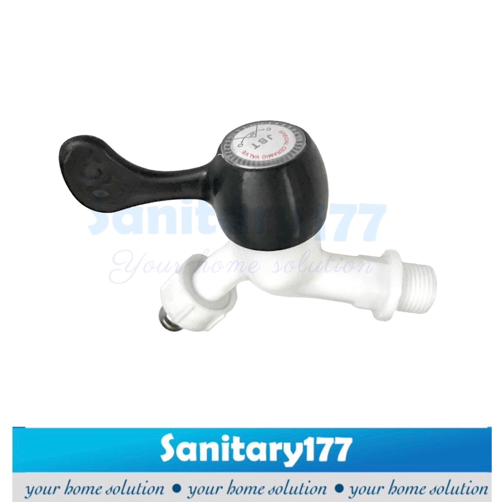 Kran Taman Plastik JB engkol hitam Murah 1/2 inch - Keran Air tembok wudhu sambungan selang 5/8 Pvc Putih Faucet Plastic