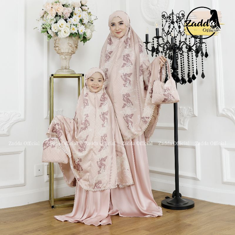 Mukena Couple Ibu Dan Anak Rayon Cemara Abs / Mukena Kapel Ibu Dan Anak 3-8 Tahun Mukena Couple Ibu 