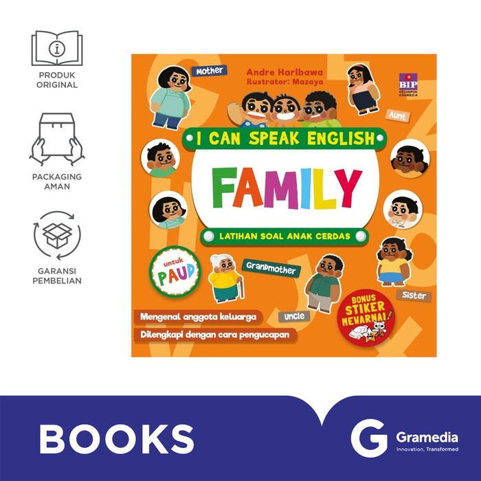 

I Can Speak English : Family Latihan Soal Anak Cerdas (Bonus Stiker)