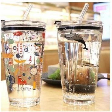 Gelas Minum Anak Susu Jus Air / Mug Tumbler Lucu GRATIS SEDOTAN / gelas ukur