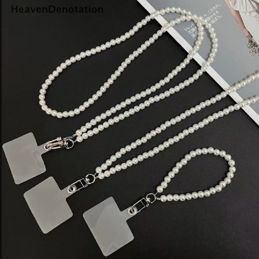 [HeavenDenotation] Lanyard Ponsel Crossbody Kalung Rantai Tali Mutiara Anti Hilang Sling HDV