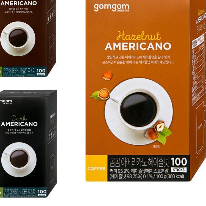 ► [10 Sachet]GOMGOM Americano Coffee Korea/Kopi Korea/Hazelnut Americano ✮