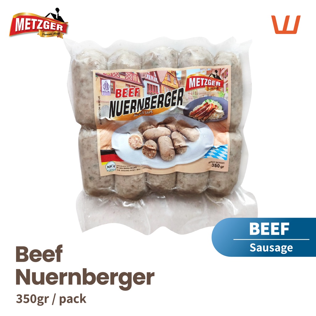 

Beef Nuernberger Sosis Sapi Halal Metzger 350gr