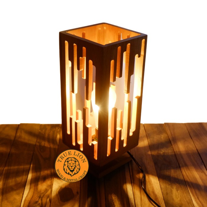 LAMPU TIDUR MINIMALIS/LAMPU MEJA KAYU UNIK