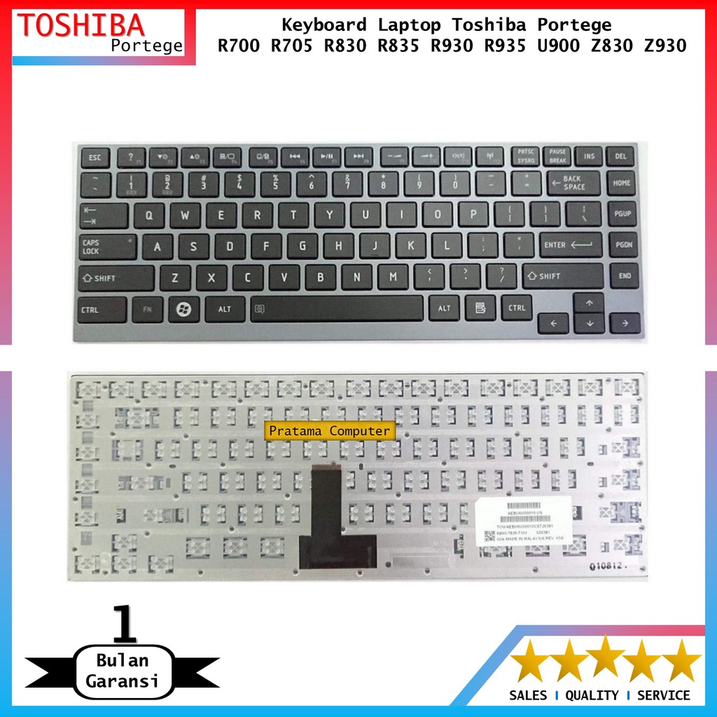 Keyboard Laptop Toshiba Portege R700 R705 R830 R835 R930 R935 U900 Z830 Z930 Series