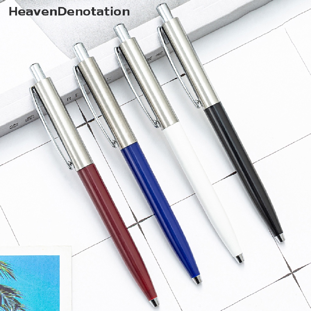 [HeavenDenotation] Multicolor Ballpoint Pen Press Pulpen Iklan Logo Custom Hadiah Pribadi Siswa Sekolah Alat Tulis Perlengkapan Kantor HDV