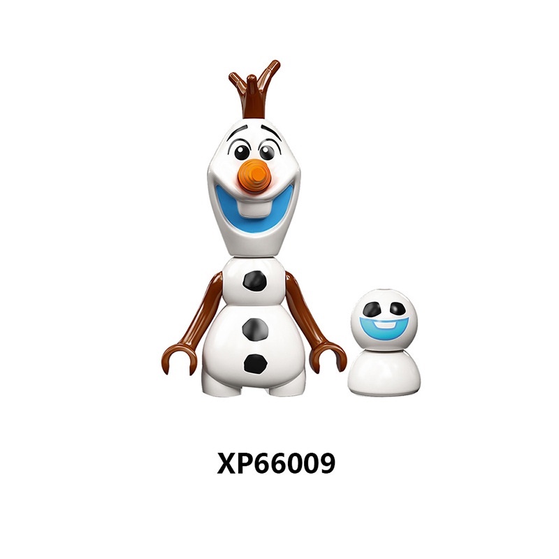 Anna Elsa Frozen Minifigures Disney Christopher Olaf Cloth Princess Series Anak Perempuan Miniatur Boneka Susun Mainan