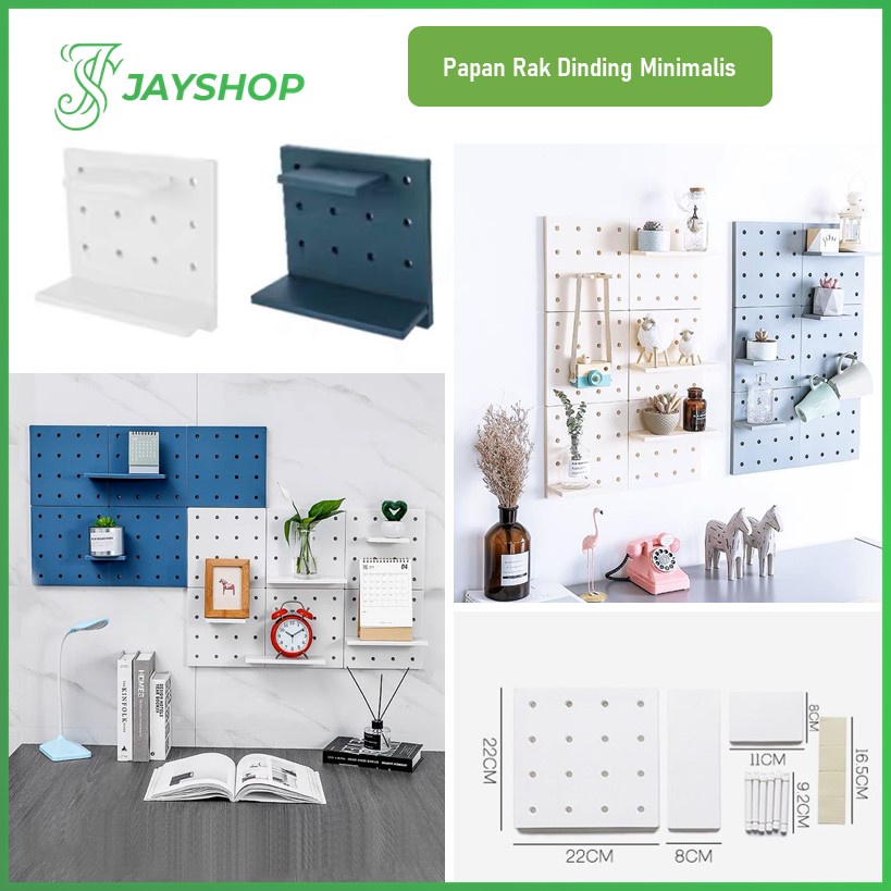 Rak Dinding Minimalis Papan Lubang Pegboard Organizer Tempel Dinding Serbaguna