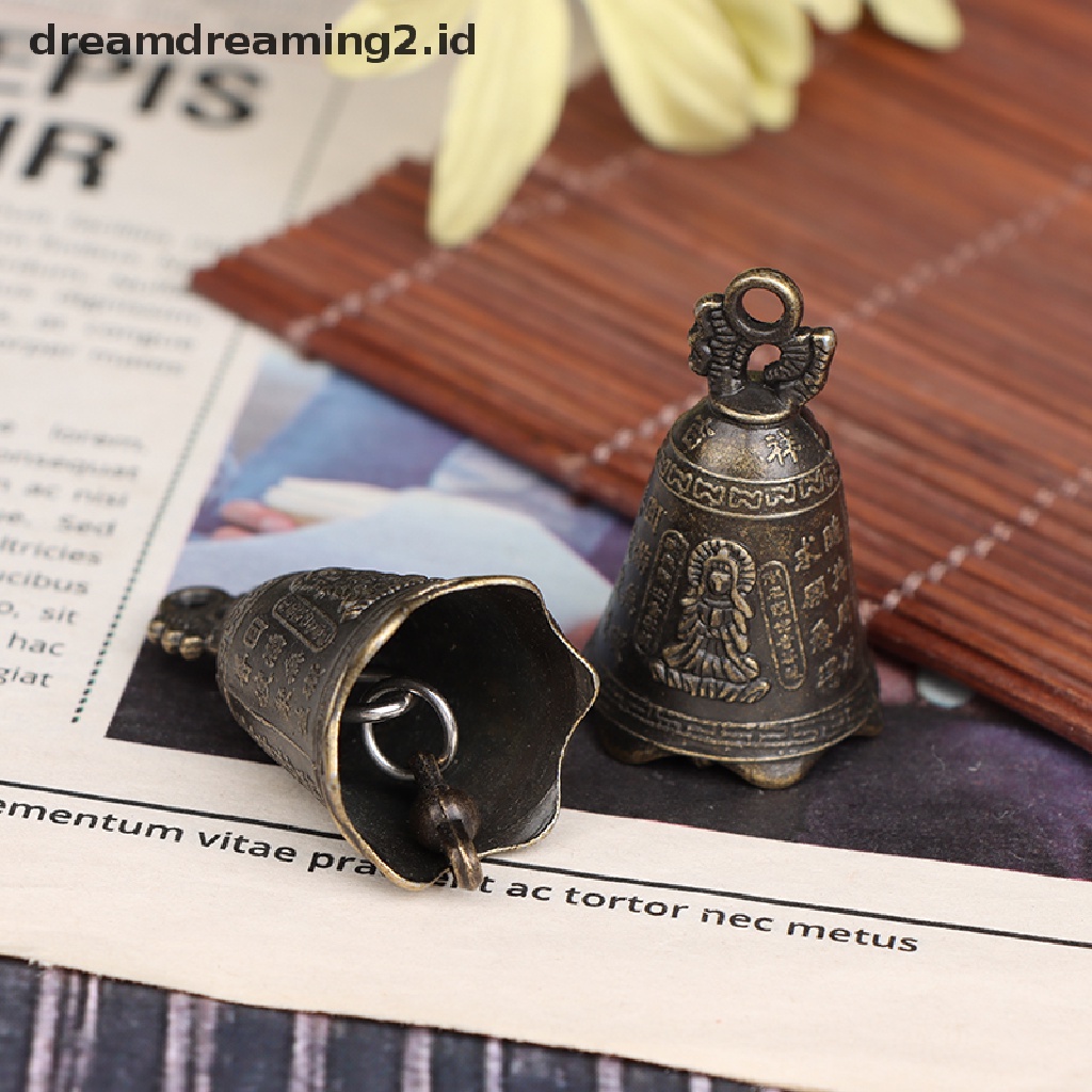 (dream) Lonceng Antik Patung Mini Cina Pray Guanyin Budha Bell Shui Feng Bell.