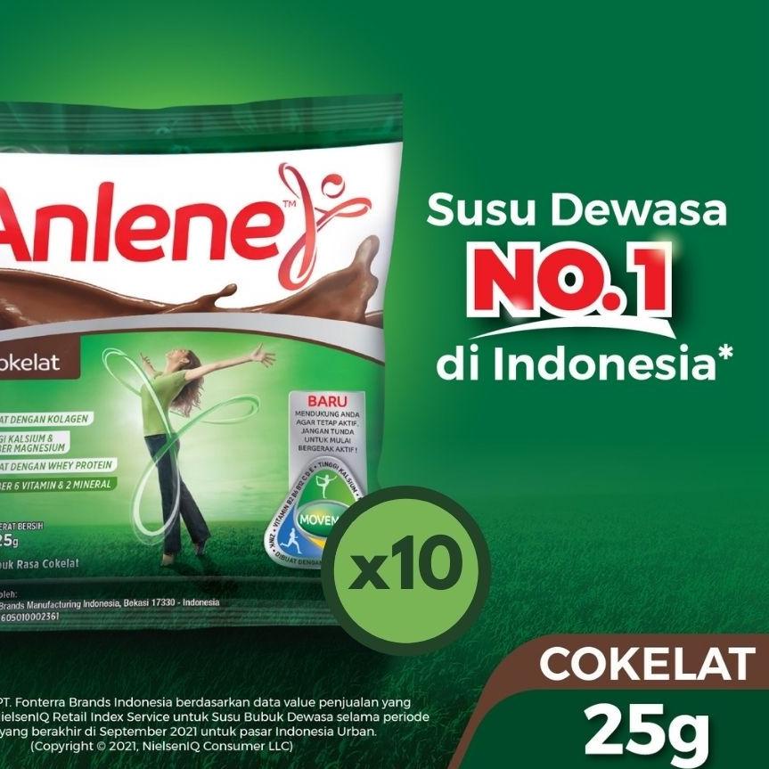 

12.12 SALE Anlene Susu Bubuk Dewasa Cokelat 10 x 25g Sachet - Nutrisi Tinggi Kalsium Untuk Tulang, Sendi, dan Otot 