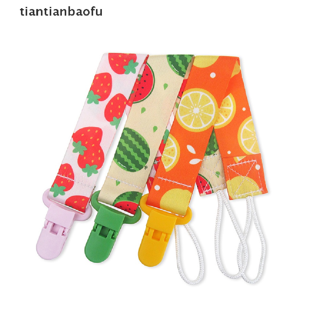 [tiantianbaofu] 3pcs/set Kartun Dot Bayi Klip Dot Rantai Nipple Holder Penenang Pemegang Butik