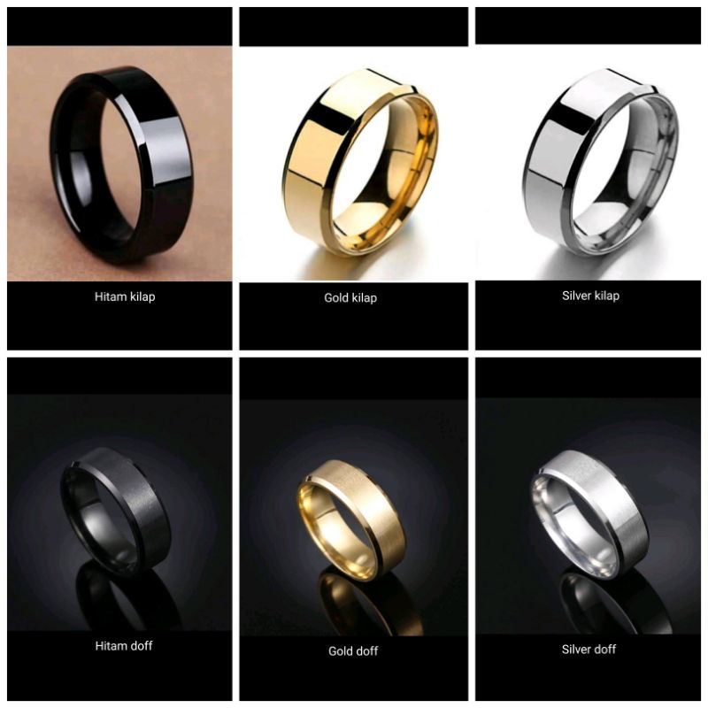 COD BOS KU!! cincin titanium pria wanita anti karat anti luntur