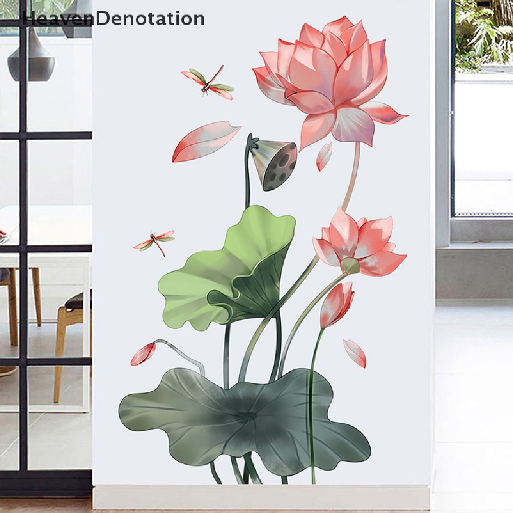 [HeavenDenotation] Lotus Dragonfly wall ers Dinding Ruang Tamu background Dekorasi Kamar Tidur HDV