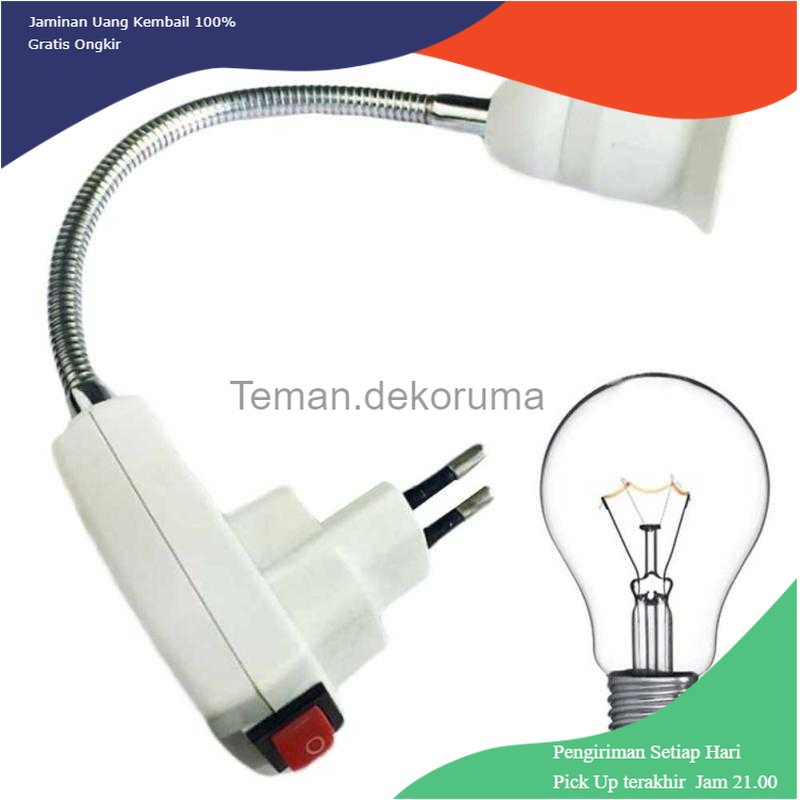 TD - LMP MING&amp;BEN Fitting Lampu Bohlam Adjustable EU Plug 240V E27 with Switch - SN3851