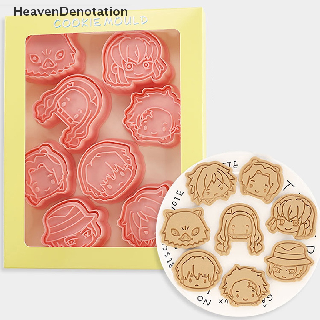 [HeavenDenotation] 8Pcs / Set Biscuit Mold Cartoon Characters Shape Cookie Cutter Cake Decor Tool HDV